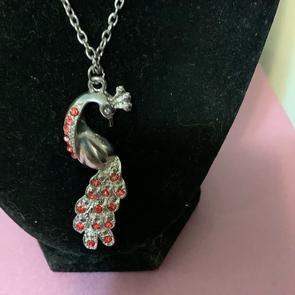 Peacock necklace 27 1/2”